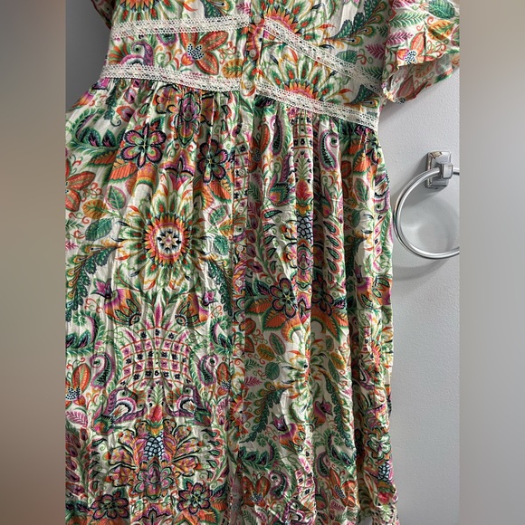 Springfield floral lace dress button up summer dress - Picture 7 of 9